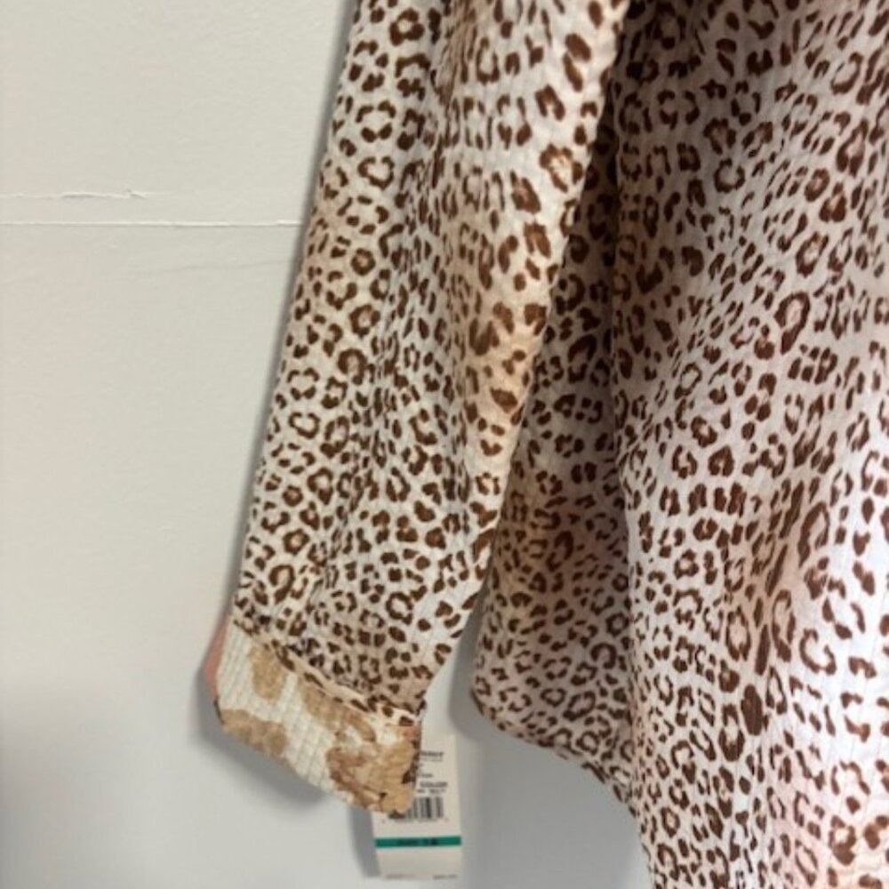 Alfred Dunner Jacket Womens 16 Pink Brown Floral Animal Print Quilted Statement - Picture 6 of 8